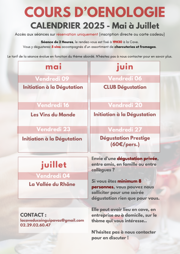 Cours d'Oenologie 2024