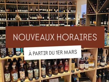 À partir du 1er Mars, on vous accueille dorénavant du Mardi au Samedi de : 10h00 à 12h30 et de 14h00 à 19h00.

À très vite 🍷
JB & Sylvain